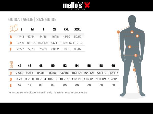 Guide taille homme | Mello's